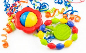 Baby rattle and teething ring