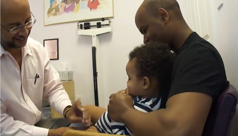 baby's reaction when adminstered jab