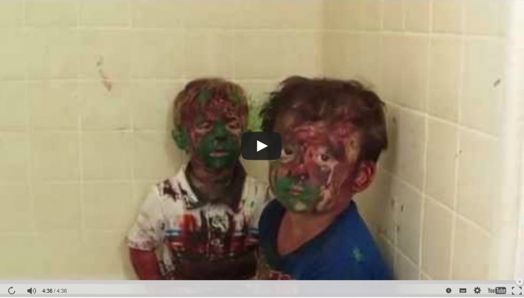 video of kids playing with paint