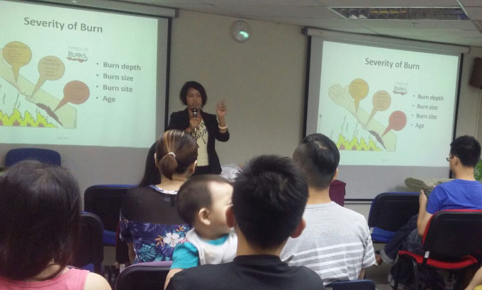 Ms Wong Boh Boi speaking at Combi Mama Parenting Class